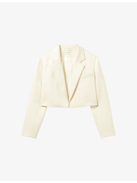 Tailored Cropped Satin Jacket