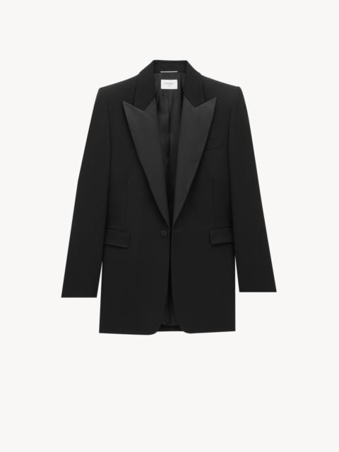 TUXEDO JACKET IN GRAIN DE POUDRE