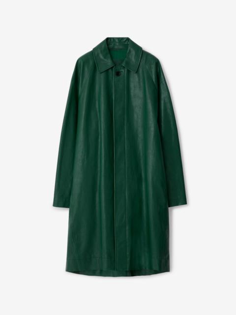 Long Leather Car Coat