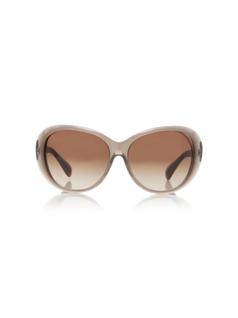 Maridan Oversized Round-Frame Acetate Sunglasses brown