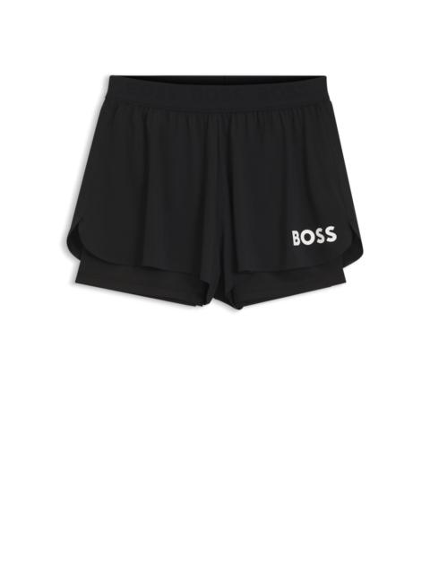 STRETCH-JERSEY SHORTS WITH CONTRAST LOGO