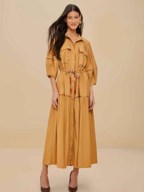 Caramel Chemise Midi Dress