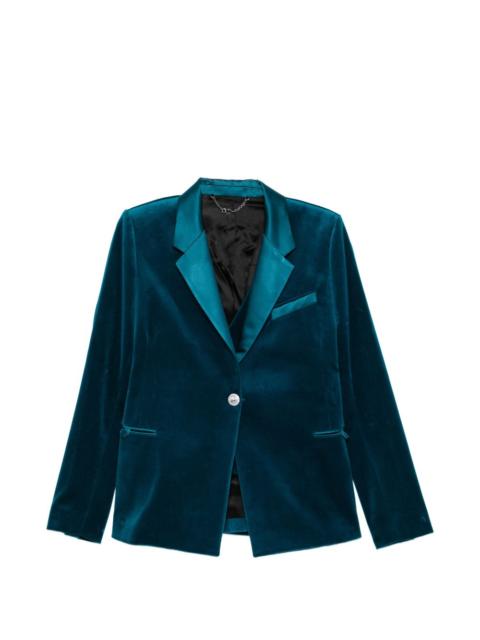 single-breasted velvet jacket