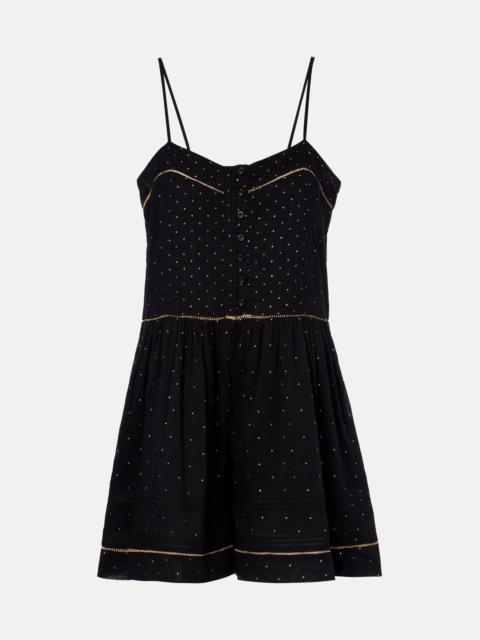 Vickie polka-dot cotton romper