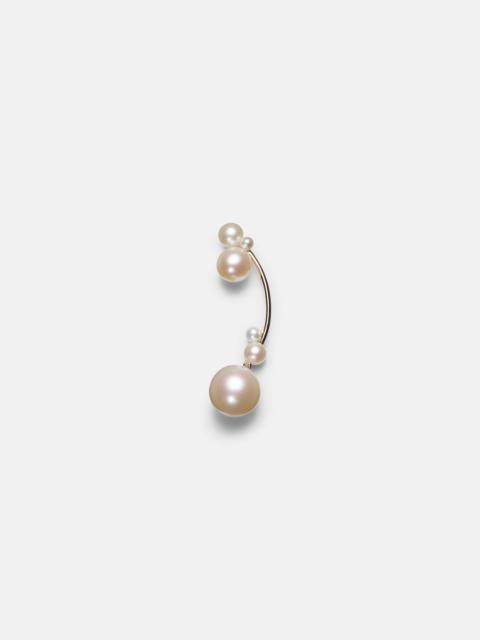 Grand Stella 14kt gold single earring with pearls