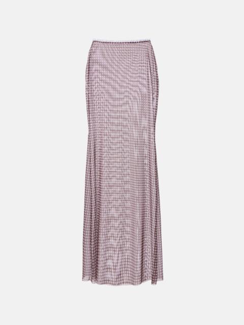 Solay gingham semi-sheer maxi skirt