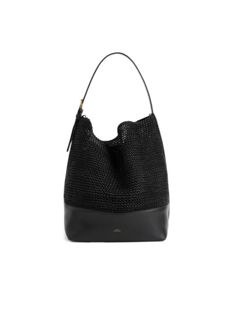 belted woven tote bag