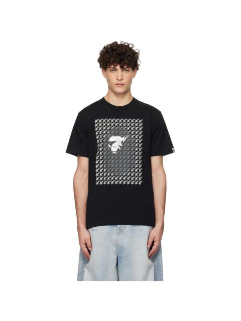 Black STA Houndstooth Ape Head T-shirt