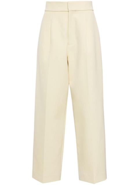 tapered-leg tailored trousers