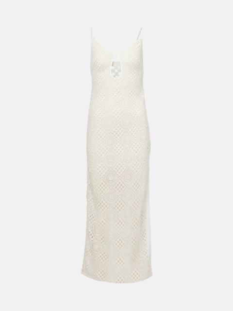 Rayure crochet cotton maxi dress