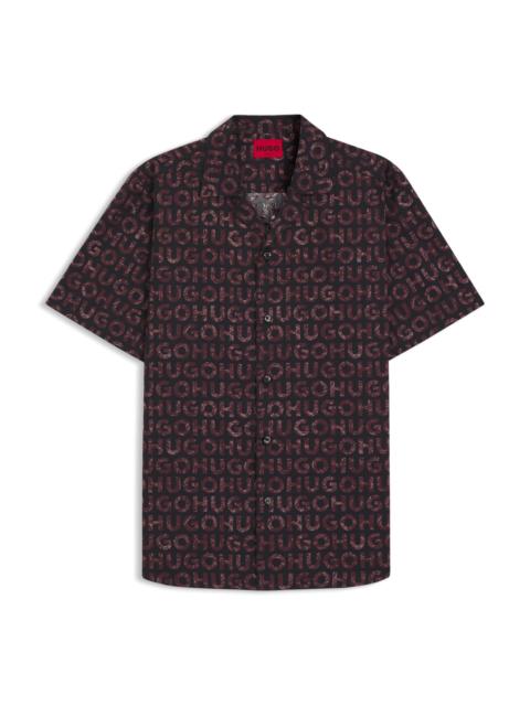 PRINTED RELAXED-FIT SHIRT IN COTTON POPLIN