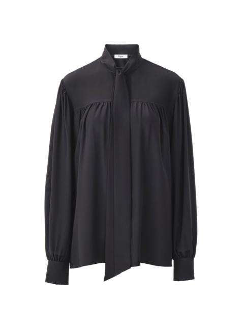 MAXI GATHERED LAVALLIÈRE BLOUSE IN CRÊPE DE CHINE