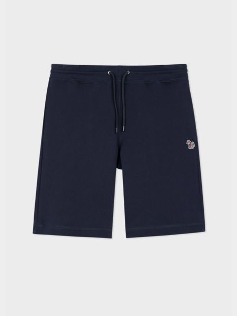 Dark Navy Cotton Zebra Logo Shorts