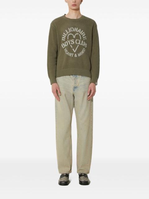 heart-logo knit sweater