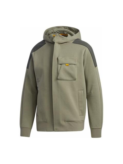 adidas Th Htt Peach hooded casual Jacket Green GM4421