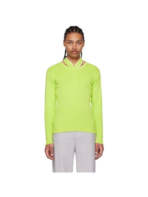 Green Cutout Sweater