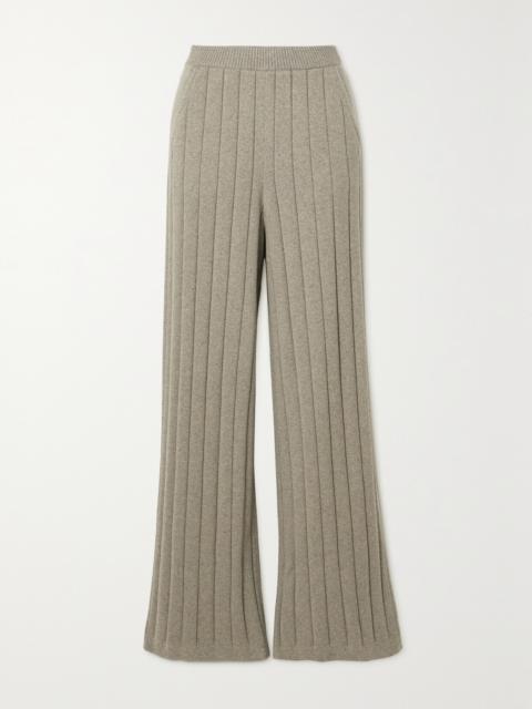 Ribbed Cashmere Wide-leg Pants