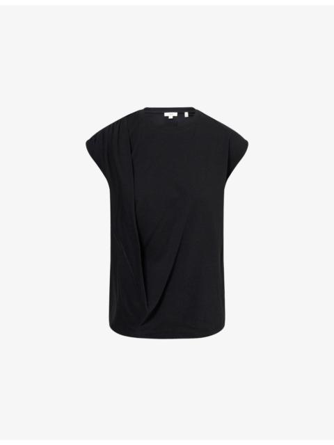 Relaxed Sleeveless Drape Cotton-Jersey Top