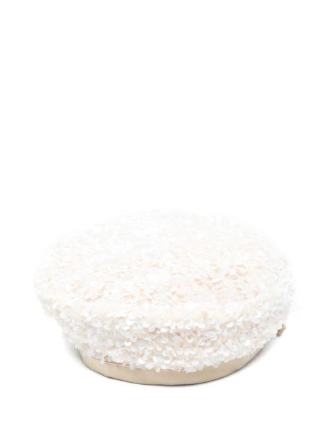 Vivetta Bow-detail Sequin Beret Hat