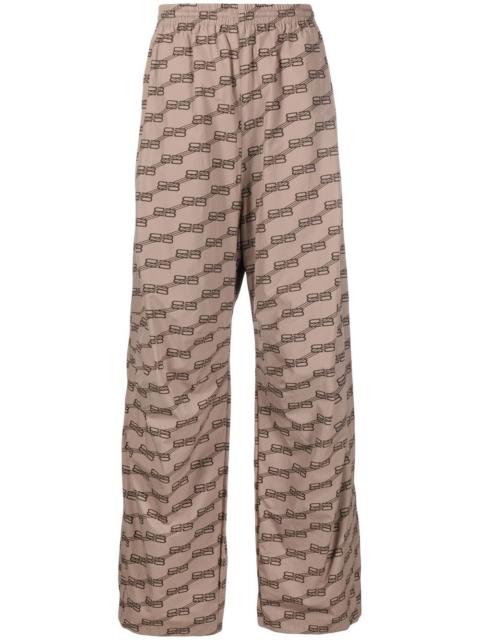 Men's Bb Monogram Regular Fit Tracksuit Pants in Beige