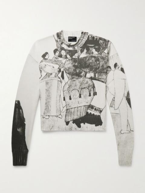 The Ballroom Dance Printed Cotton-Blend Sweater Gray