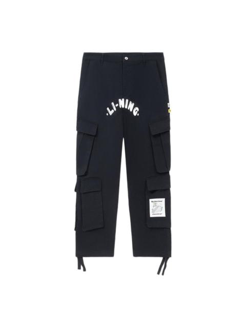 Li-Ning x Steven Harrington Graphic Cargo Pants 'Black' AKXR609-2
