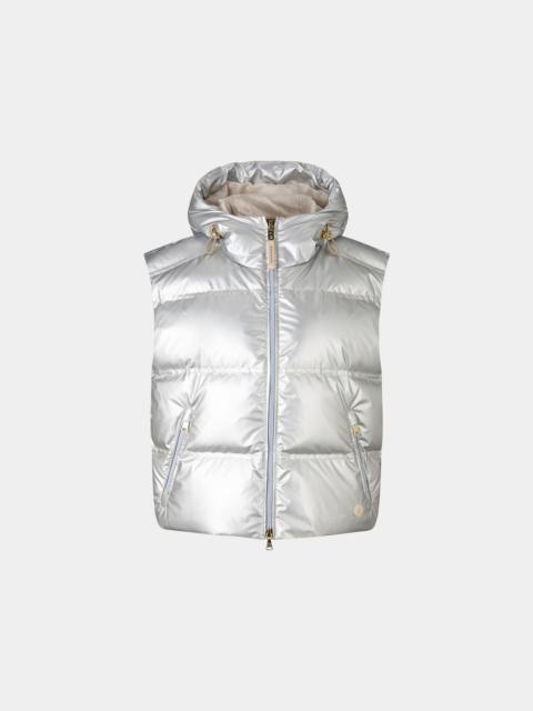 Livy down vest in silver