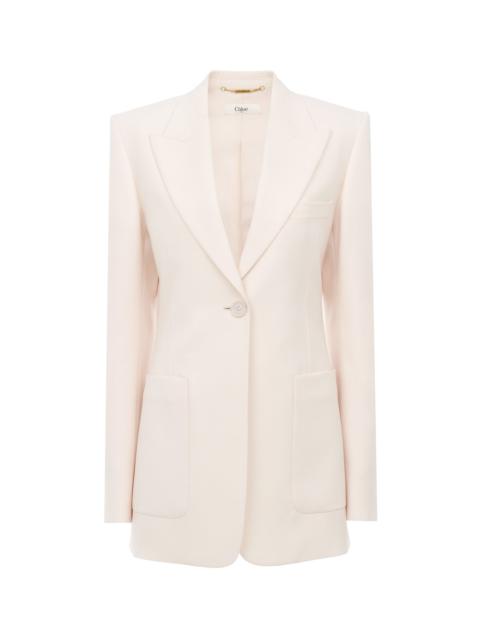 SINGLE-BREASTED TAILORED JACKET IN WOOL GABARDINE