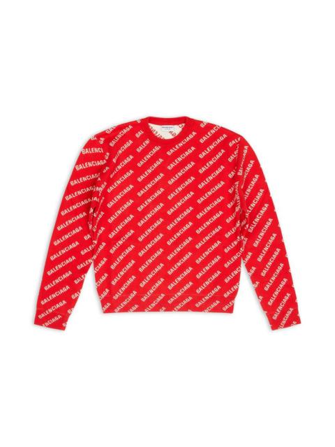 Women's Mini Allover Logo Sweater in Red