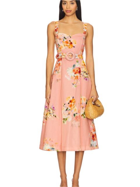 Midi Dress With Buckle Belt