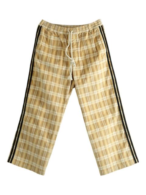 plaid-pattern trousers