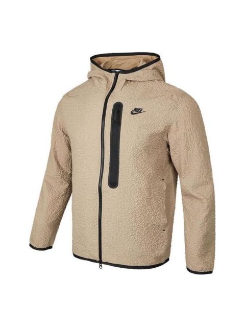 Nike Sportswear Tech Lined Woven Full-Zip Hooded Jacket 'Tan' DQ4323-247