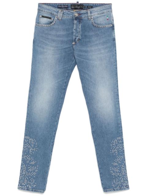 stud-embellished jeans