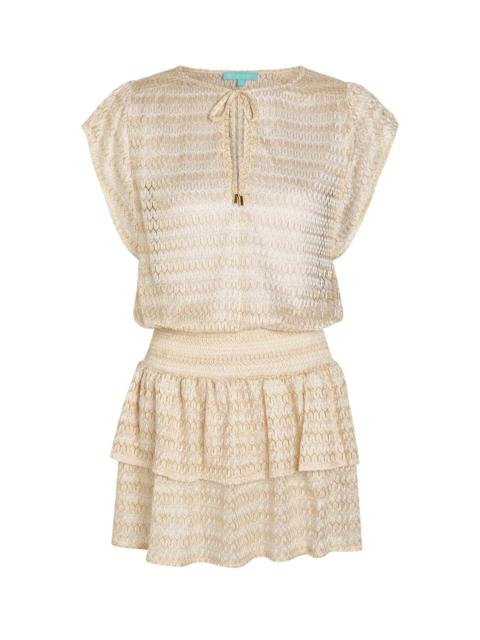 Melissa Odabash Remi Metallic-knit Mini Cover-up Dress