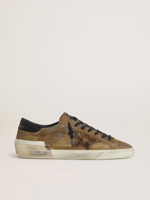 Men's Super-Star LTD in waxed suede with python-print star and nappa leather heel tab