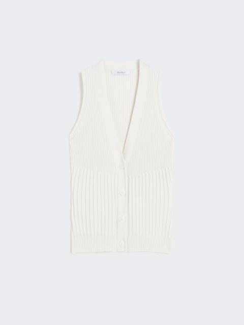 BIMBA Cotton yarn and viscose crepe gilet