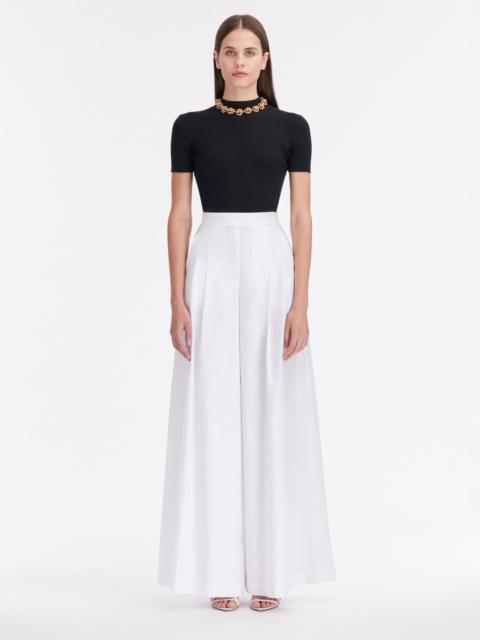 WIDE LEG COTTON TWILL PANT