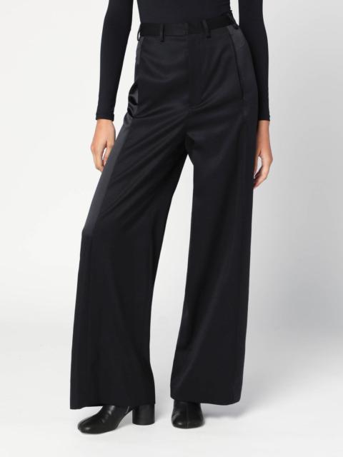 Black satin palazzo pants