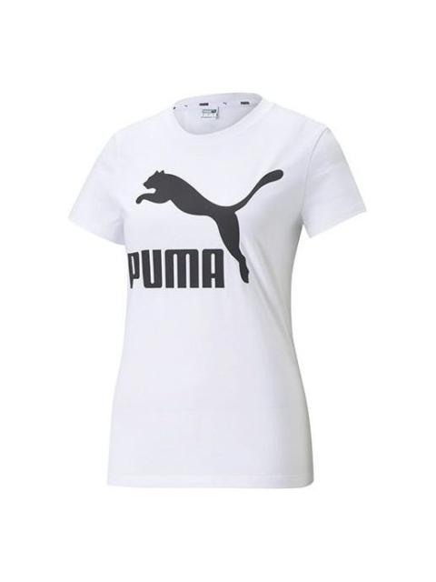 (WMNS) PUMA Logo Printing Round-neck White 532281-02