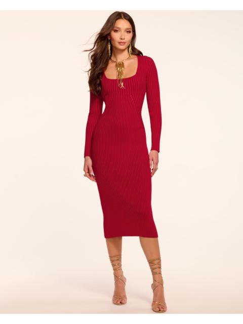 Logan Rib Knit Long Sleeve Midi Dress