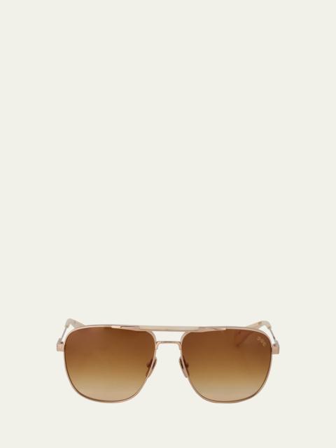 Golden Titanium Aviator Sunglasses