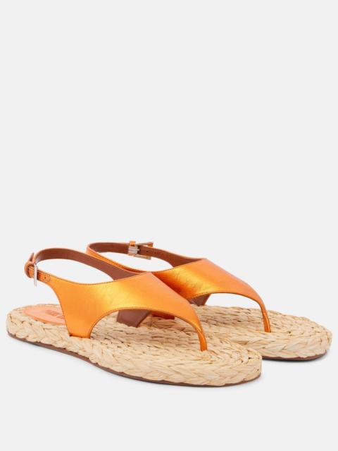 Amalfi metallic leather thong sandals