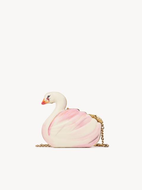 CHLOÉ TROPICUS SWAN MINAUDIÈRE IN PRINTED LEATHER