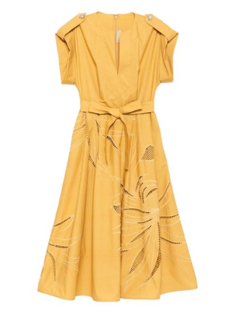 embroidered midi dress