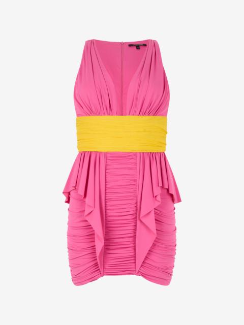 Two-Tone Draped Dress