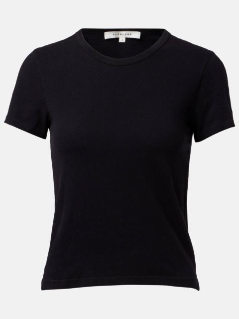Cropped cotton jersey T-shirt