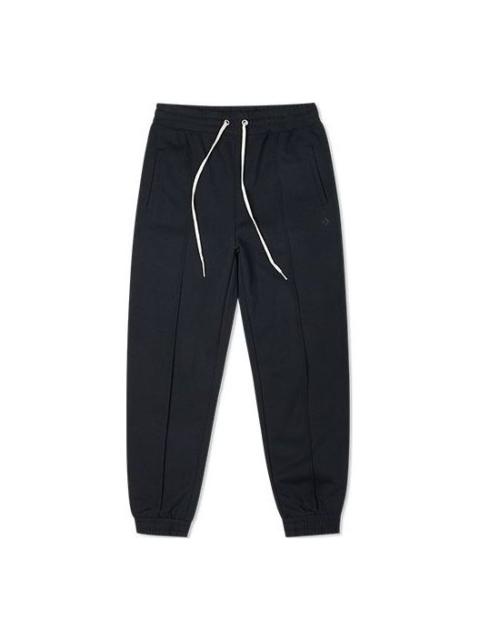 (WMNS) Converse Solid Color Lacing Bundle Feet Sports Pants/Trousers/Joggers Dark Black 10022965-A03