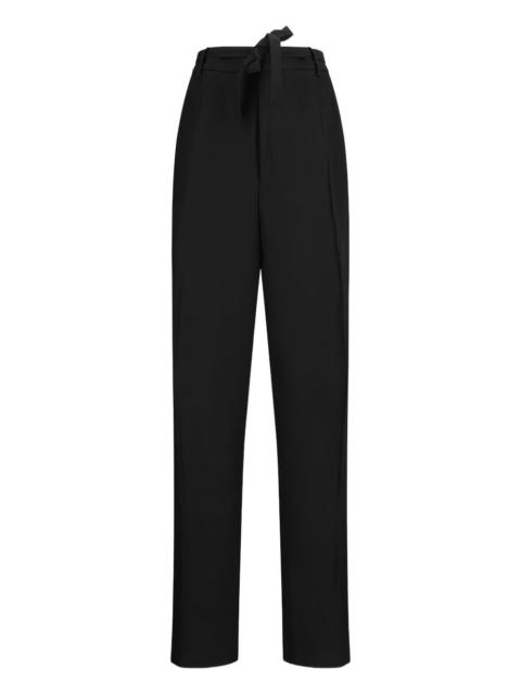 tie-belt tailored trousers