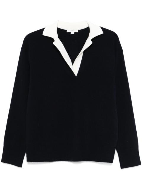 contrast-collar sweater