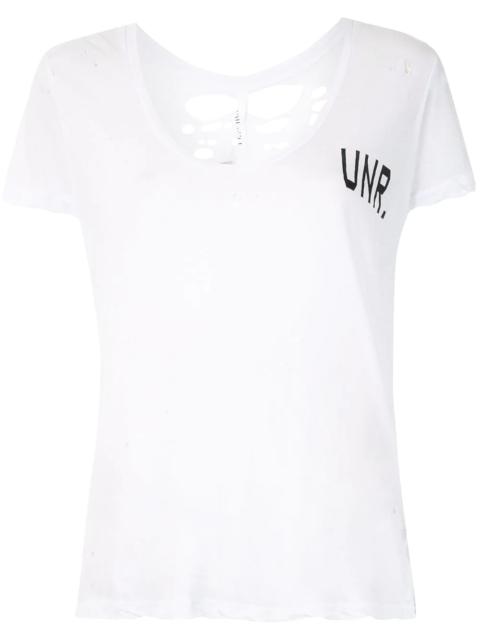 distressed UNR print T-shirt